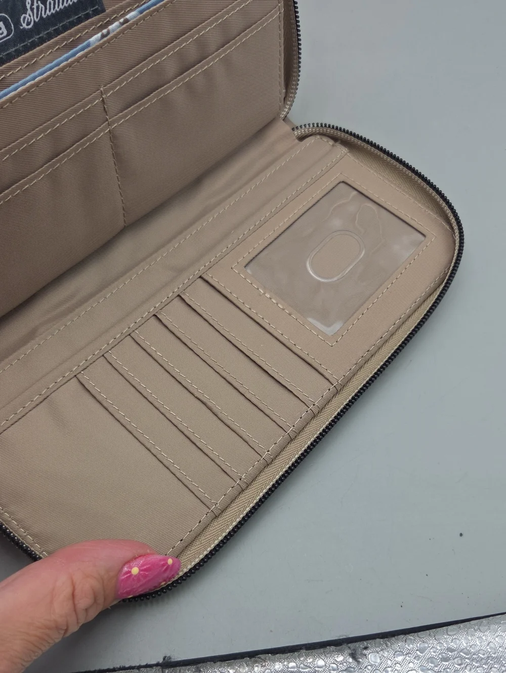 Lug Straddle Women's Zip Around Brushed Tan Mocha Wallet RFID Lightweight
